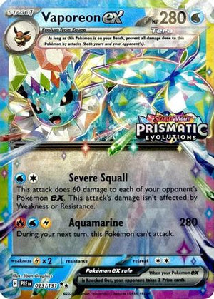 Vaporeon ex - 023/131 (Prismatic Evolutions Stamp) 23 - Miscellaneous Cards & Products Holofoil - Poke-Collect