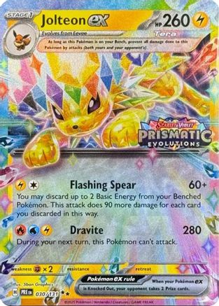 Jolteon ex - 030/131 (Prismatic Evolutions Stamp) 30 - Miscellaneous Cards & Products Holofoil - Poke-Collect