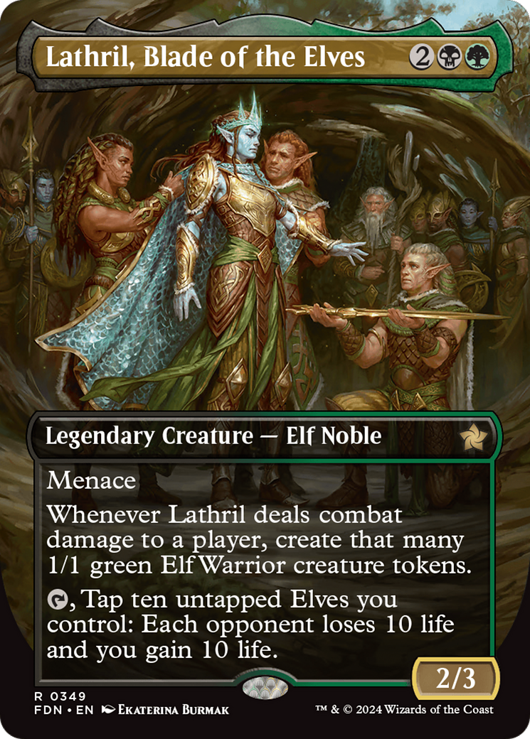 Lathril, Blade of the Elves (FDN-349) - Foundations (Borderless) Foil - Poke-Collect