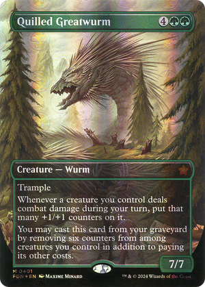Quilled Greatwurm (FDN-401) - Foundations (Borderless) Foil - Poke-Collect