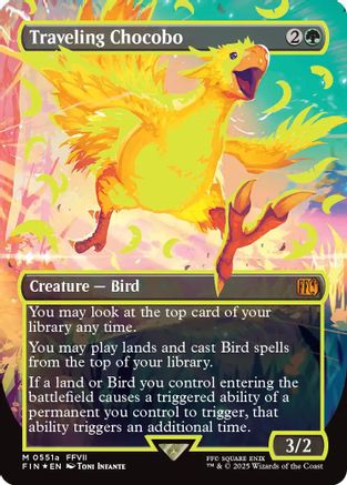 Traveling Chocobo (Borderless) (Neon Ink Yellow) (FIN-511A) - FINAL FANTASY Foil - Poke-Collect