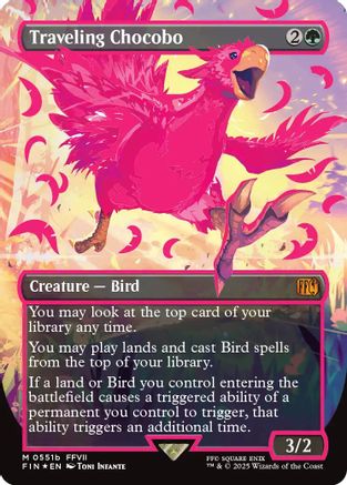 Traveling Chocobo (Borderless) (Neon Ink Pink) (FIN-511B) - FINAL FANTASY Foil - Poke-Collect