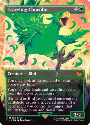 Traveling Chocobo (Borderless) (Neon Ink Green) (FIN-511D) - FINAL FANTASY Foil - Poke-Collect