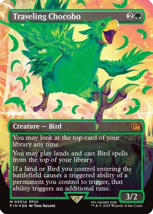 Traveling Chocobo (Borderless) (Neon Ink Green) (FIN-511D) - FINAL FANTASY Foil - Poke-Collect