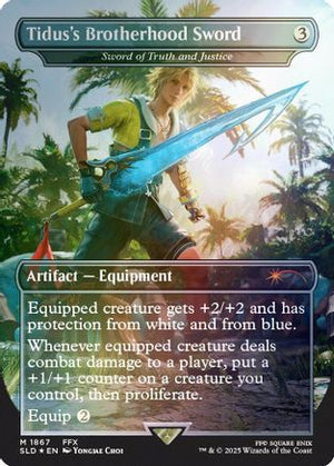 Tidus's Brotherhood Sword - Sword of Truth and Justice (Rainbow Foil) (SLD-1867) - Secret Lair Drop Series Foil - Poke-Collect
