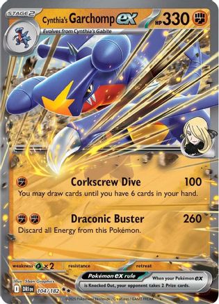 Cynthia's Garchomp ex - 104/182 104 - SV10 Destined Rivals Holofoil - Poke-Collect