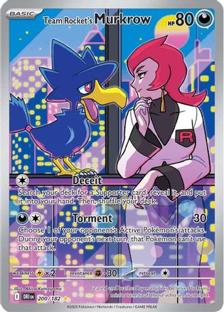 Team Rocket's Murkrow - 200/182 200 - SV10 Destined Rivals Holofoil - Poke-Collect