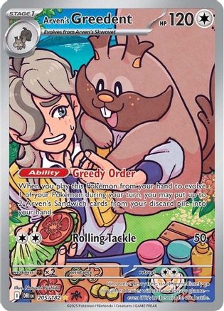 Arven's Greedent - 205/182 205 - SV10 Destined Rivals Holofoil - Poke-Collect