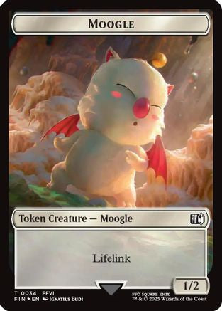 Moogle (0034) // Treasure (0036) Double-Sided Token (Surge Foil) (FIN-34 // 36) - FINAL FANTASY Foil - Poke-Collect