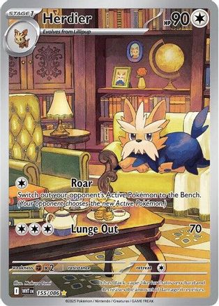 Herdier - 155/086 155 - SV White Flare Holofoil - Poke-Collect