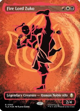 Fire Lord Zuko (Borderless) (Neon Ink Foil) (TLA-360) - Avatar: The Last Airbender Foil - Poke-Collect