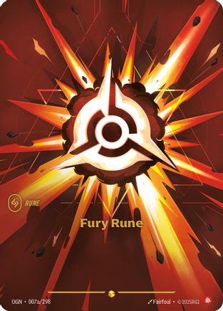 Fury Rune (Alternate Art) (007a/298) - Origins Foil - Poke-Collect