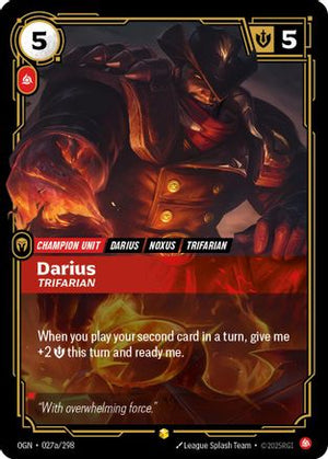 Darius - Trifarian (Alternate Art) (027a/298) - Origins Foil - Poke-Collect