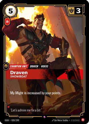 Draven - Showboat (028/298) - Origins Foil - Poke-Collect