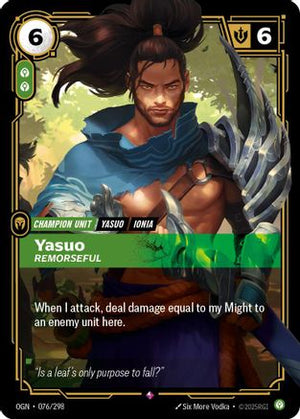 Yasuo - Remorseful (076/298) - Origins Foil - Poke-Collect
