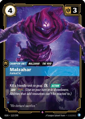 Malzahar - Fanatic (113/298) - Origins Foil - Poke-Collect