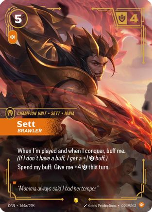 Sett - Brawler (Alternate Art) (164a/298) - Origins Foil - Poke-Collect