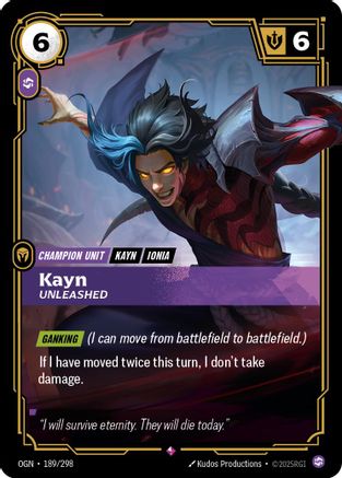 Kayn - Unleashed (189/298) - Origins Foil - Poke-Collect