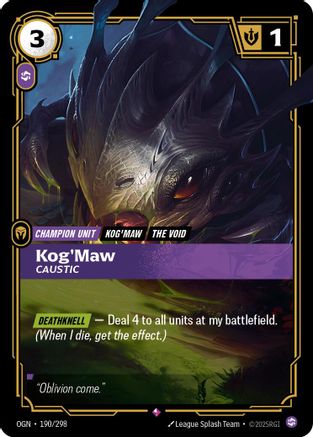 Kog'Maw - Caustic (190/298) - Origins Foil - Poke-Collect