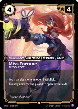 Miss Fortune - Buccaneer (Alternate Art) (193a/298) - Origins Foil - Poke-Collect