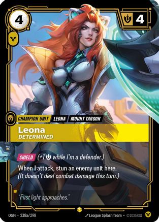 Leona - Determined (Alternate Art) (238a/298) - Origins Foil - Poke-Collect