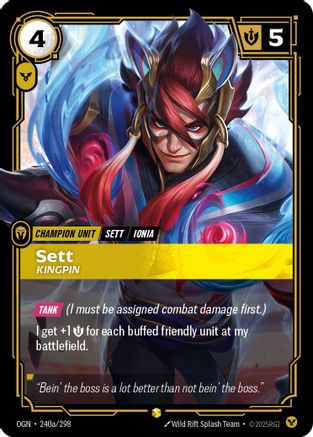 Sett - Kingpin (Alternate Art) (240a/298) - Origins Foil - Poke-Collect