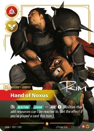 Darius - Hand of Noxus (Signature) (302*/298) - Origins Foil - Poke-Collect