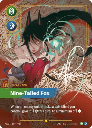 Ahri - Nine-Tailed Fox (Signature) (303*/298) - Origins Foil - Poke-Collect