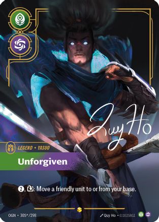 Yasuo - Unforgiven (Signature) (305*/298) - Origins Foil - Poke-Collect