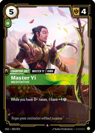 Master Yi - Meditative (004/024) - Origins Proving Grounds - Poke-Collect