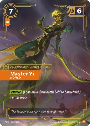Master Yi - Honed (009/024) - Origins Proving Grounds - Poke-Collect