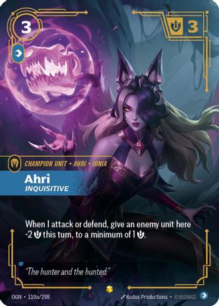 Ahri - Inquisitive (Alternate Art) (119a/298) - Origins Foil - Poke-Collect