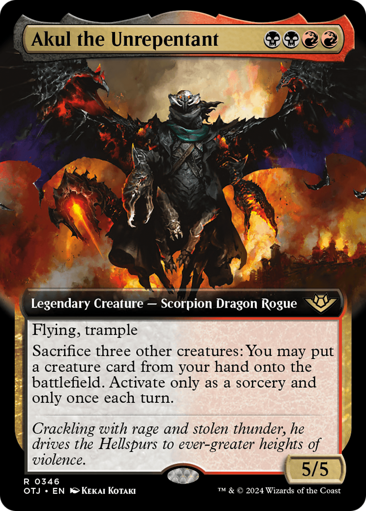 Akul the Unrepentant (OTJ-346) - Outlaws of Thunder Junction: (Extended Art) - Poke-Collect