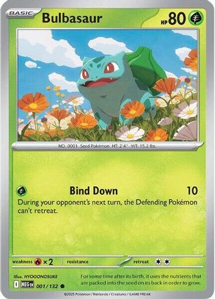 Bulbasaur - 001/132 1 - ME01 Mega Evolution Reverse Holofoil - Poke-Collect