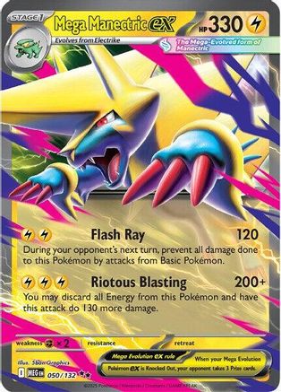 Mega Manectric ex - 050/132 50 - ME01 Mega Evolution Holofoil - Poke-Collect