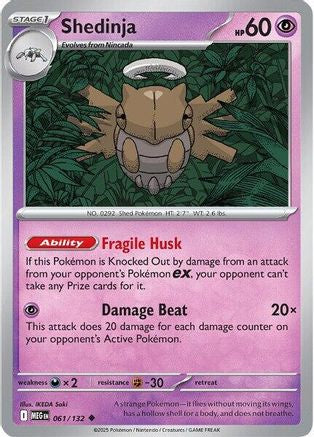 Shedinja - 061/132 61 - ME01 Mega Evolution Reverse Holofoil - Poke-Collect