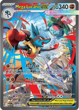 Mega Lucario ex - 179/132 179 - ME01 Mega Evolution Holofoil - Poke-Collect