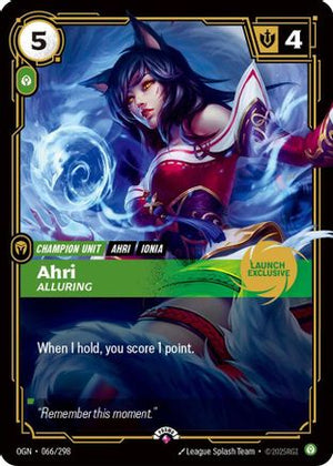Ahri - Alluring (Launch Exclusive) (066/298) - Riftbound Promotional Cards Foil - Poke-Collect