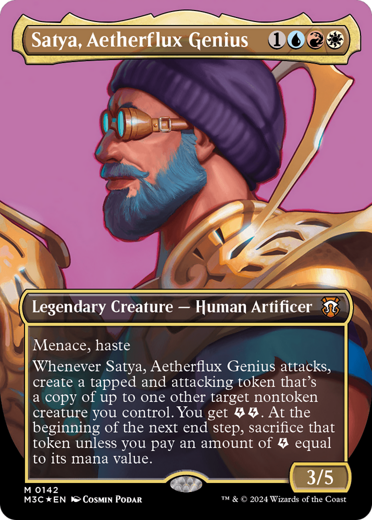 Satya, Aetherflux Genius (M3C-142) - Modern Horizons 3 Commander (Borderless) Foil - Poke-Collect