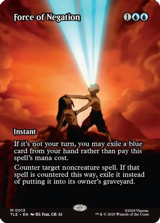 Force of Negation (Borderless) (TLE-013) - Avatar: The Last Airbender: Eternal-Legal - Poke-Collect