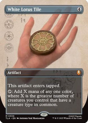White Lotus Tile (Borderless) (TLA-330) - Avatar: The Last Airbender Foil - Poke-Collect