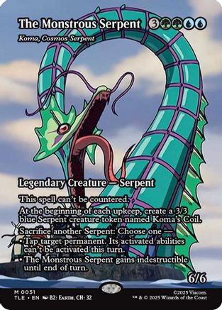 The Monstrous Serpent - Koma, Cosmos Serpent (Borderless) (TLE-051) - Avatar: The Last Airbender: Eternal-Legal Foil - Poke-Collect