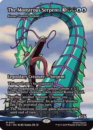 The Monstrous Serpent - Koma, Cosmos Serpent (Borderless) (TLE-051) - Avatar: The Last Airbender: Eternal-Legal Foil - Poke-Collect