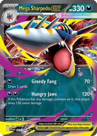 Mega Sharpedo ex - 061/094 61 - ME02 Phantasmal Flames Holofoil - Poke-Collect
