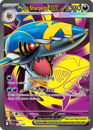 Mega Sharpedo ex - 113/094 113 - ME02 Phantasmal Flames Holofoil - Poke-Collect