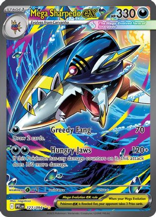 Mega Sharpedo ex - 127/094 127 - ME02 Phantasmal Flames Holofoil - Poke-Collect