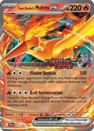 Team Rocket's Moltres ex - 31/182 (Destined Rivals Stamp) 31 - Miscellaneous Cards & Products Holofoil - Poke-Collect