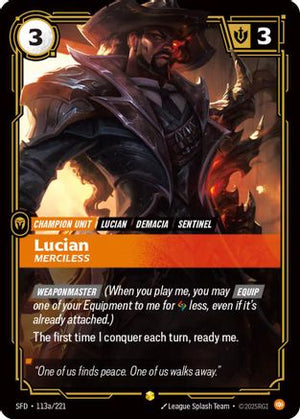 Lucian - Merciless (Alternate Art) (113a/221) - Spiritforged Foil - Poke-Collect