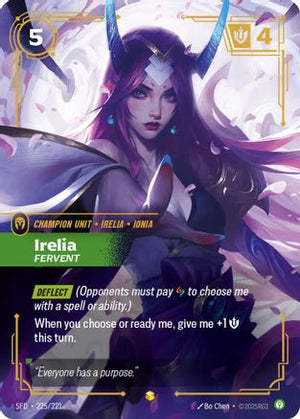 Irelia - Fervent (Overnumbered) (225/221) - Spiritforged Foil - Poke-Collect