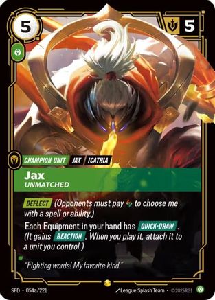 Jax - Unmatched (Alternate Art) (054a/221) - Spiritforged Foil - Poke-Collect